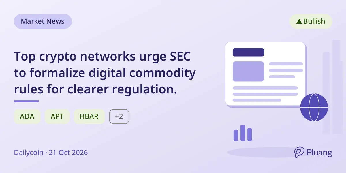 Top crypto networks urge SEC to formalize digital commodity rules for clearer regulation.