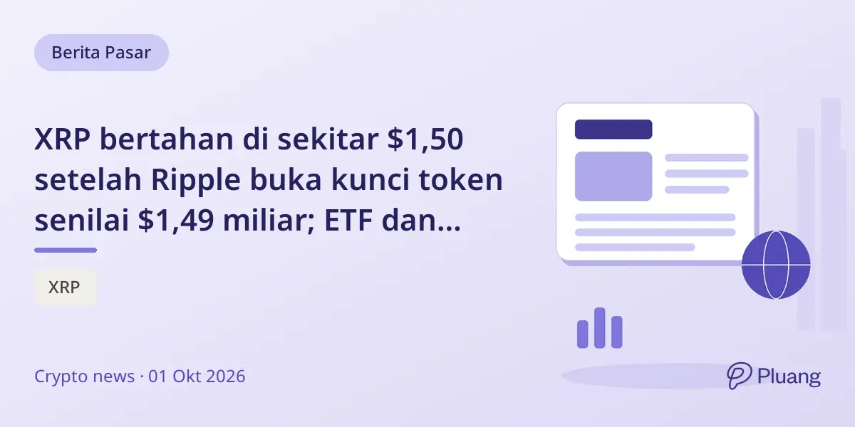 XRP bertahan di sekitar $1,50 setelah Ripple buka kunci token senilai $1,49 miliar; ETF dan adopsi Brasil belum tembus resistensi.