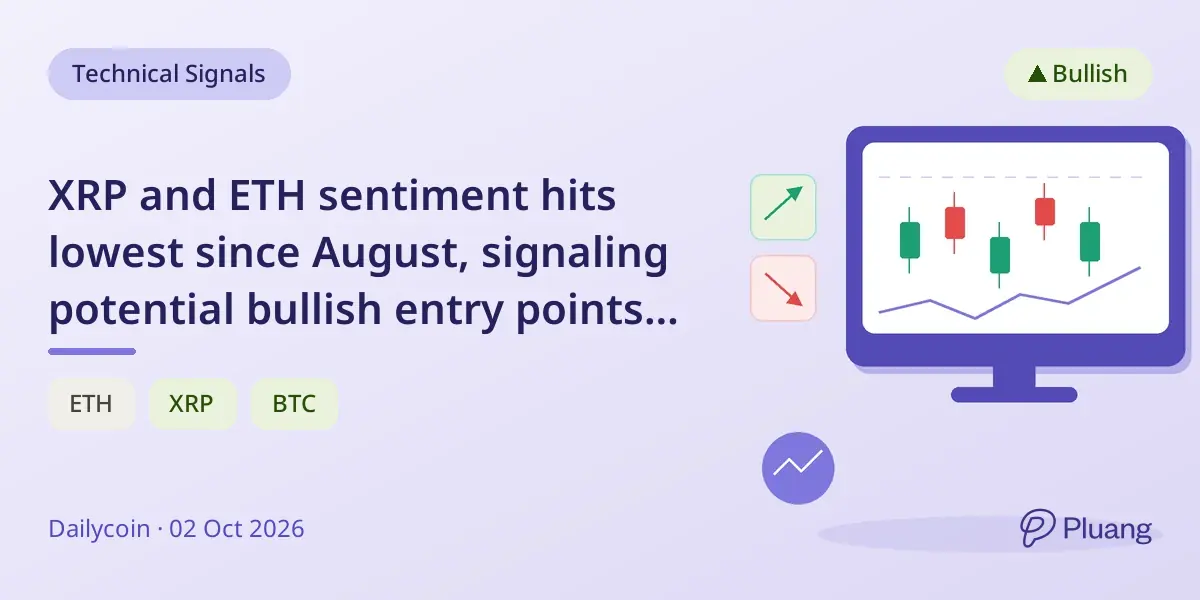 XRP and ETH sentiment hits lowest since August, signaling potential bullish entry points amid market fear.