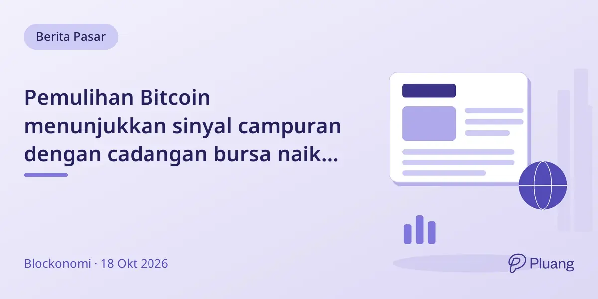 Pemulihan Bitcoin menunjukkan sinyal campuran dengan cadangan bursa naik tapi permintaan spot melemah jelang pemilu AS