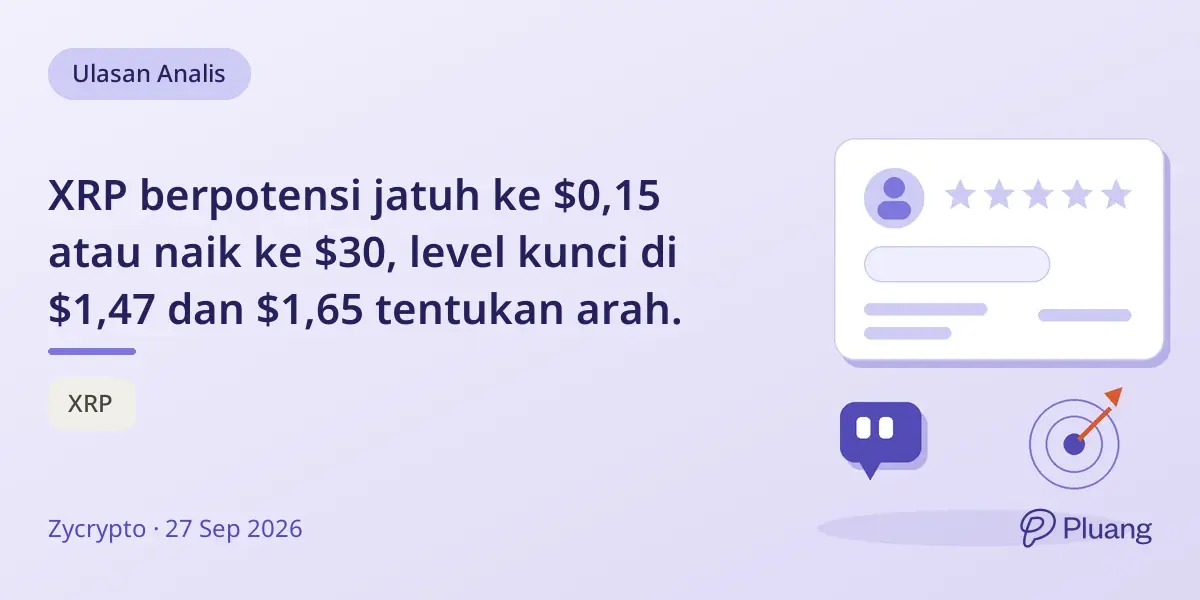 XRP berpotensi jatuh ke $0,15 atau naik ke $30, level kunci di $1,47 dan $1,65 tentukan arah.