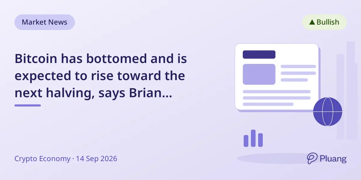 Bitcoin has bottomed and is expected to rise toward the next halving, says Brian Armstrong.