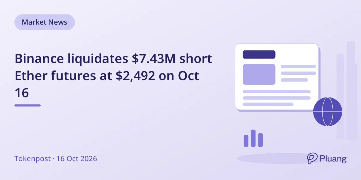 Binance liquidates $7.43M short Ether futures at $2,492 on Oct 16