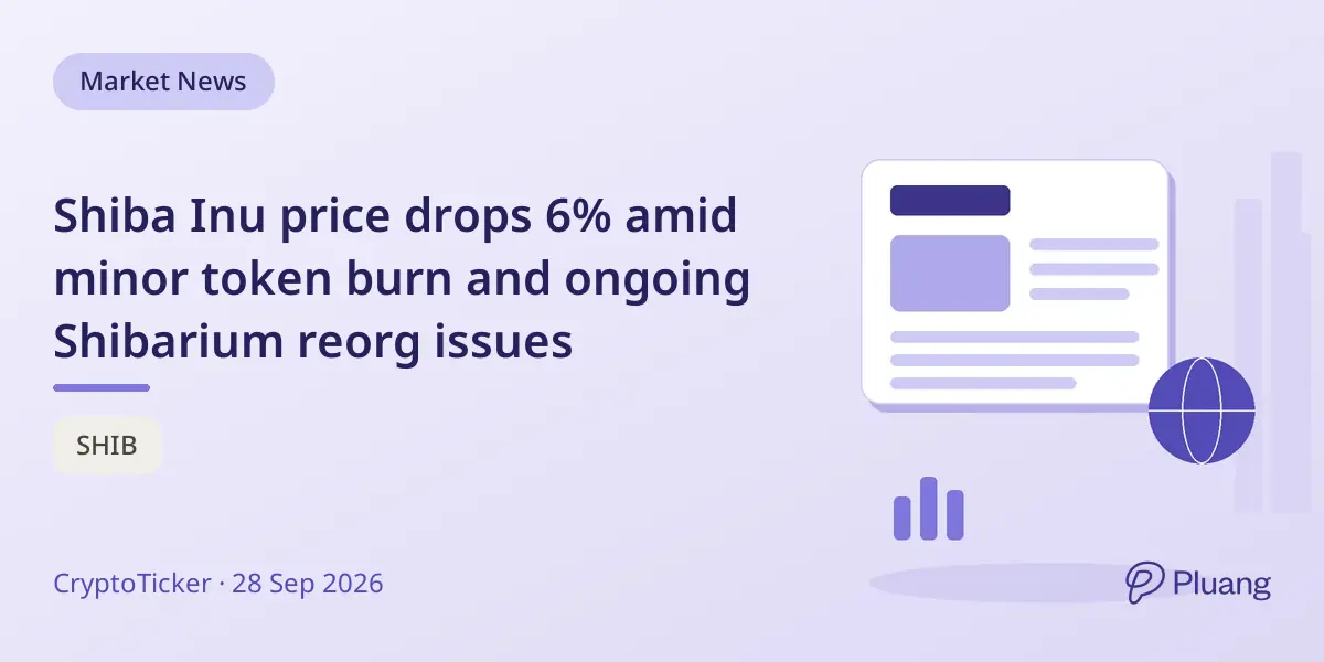 Shiba Inu price drops 6% amid minor token burn and ongoing Shibarium reorg issues