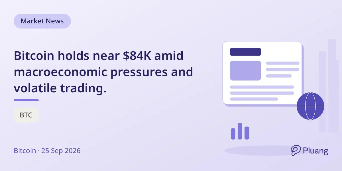 Bitcoin holds near $84K amid macroeconomic pressures and volatile trading.