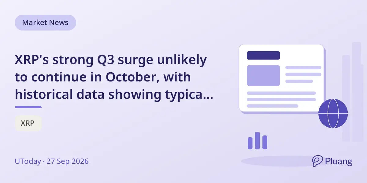 XRP's strong Q3 surge unlikely to continue in October, with historical data showing typical declines.