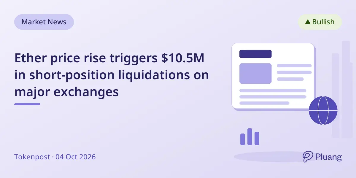 Ether price rise triggers $10.5M in short-position liquidations on major exchanges