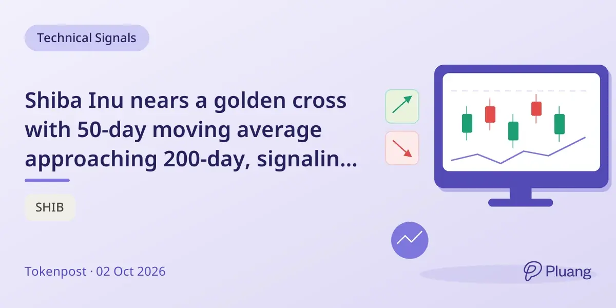 Shiba Inu nears a golden cross with 50-day moving average approaching 200-day, signaling potential price rise.
