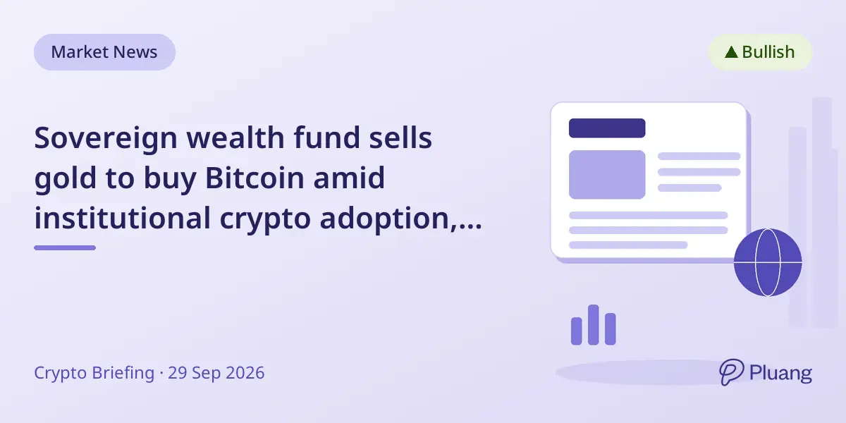 Sovereign wealth fund sells gold to buy Bitcoin amid institutional crypto adoption, Bitwise reports.