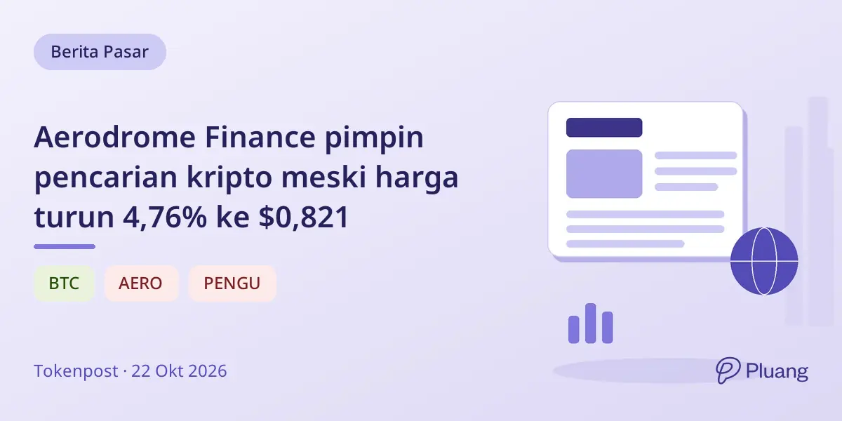Aerodrome Finance pimpin pencarian kripto meski harga turun 4,76% ke $0,821
