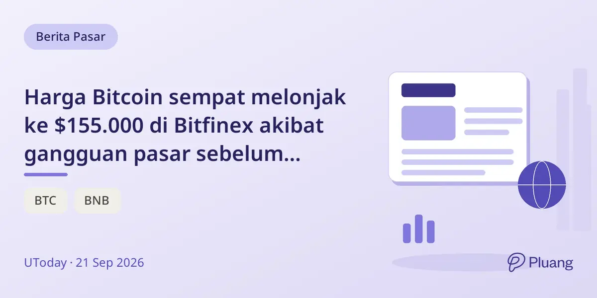 Harga Bitcoin sempat melonjak ke $155.000 di Bitfinex akibat gangguan pasar sebelum kembali normal.