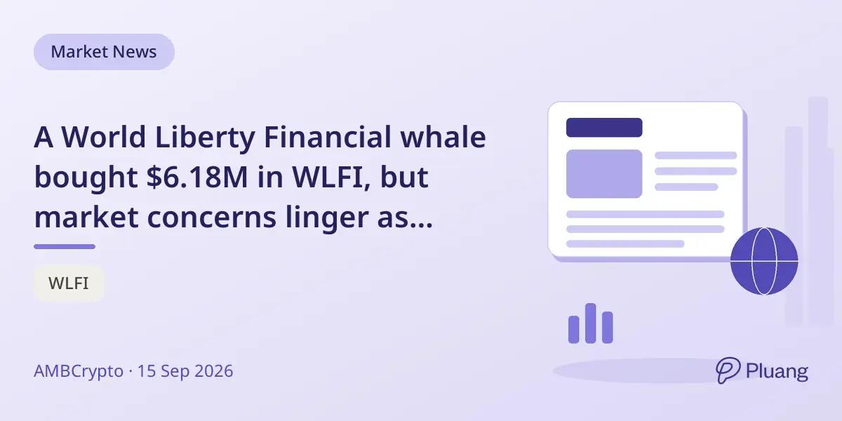 A World Liberty Financial whale bought $6.18M in WLFI, but market concerns linger as Trump family prepares to sell holdings.