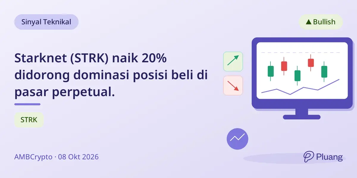 Starknet (STRK) naik 20% didorong dominasi posisi beli di pasar perpetual.