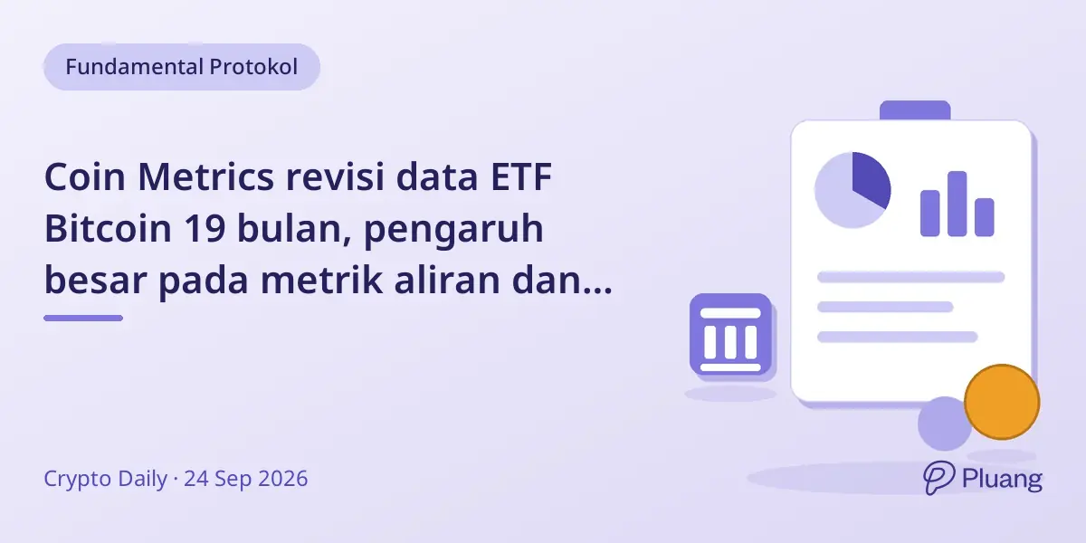 Coin Metrics revisi data ETF Bitcoin 19 bulan, pengaruh besar pada metrik aliran dan suplai tanpa rincian lengkap.