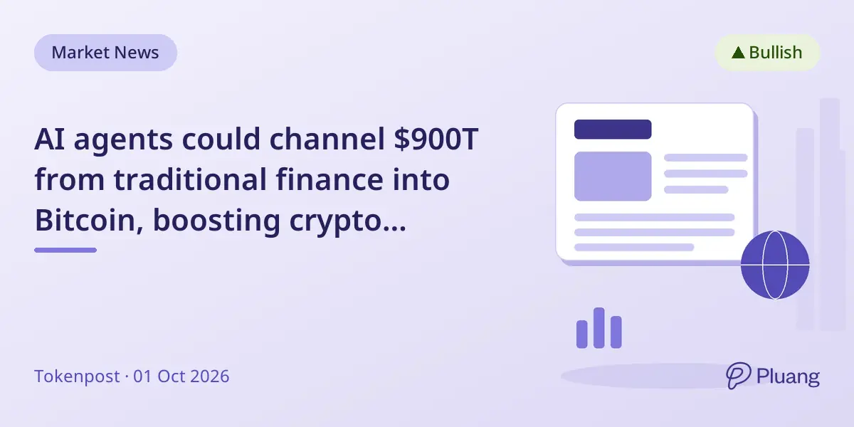 AI agents could channel $900T from traditional finance into Bitcoin, boosting crypto adoption.