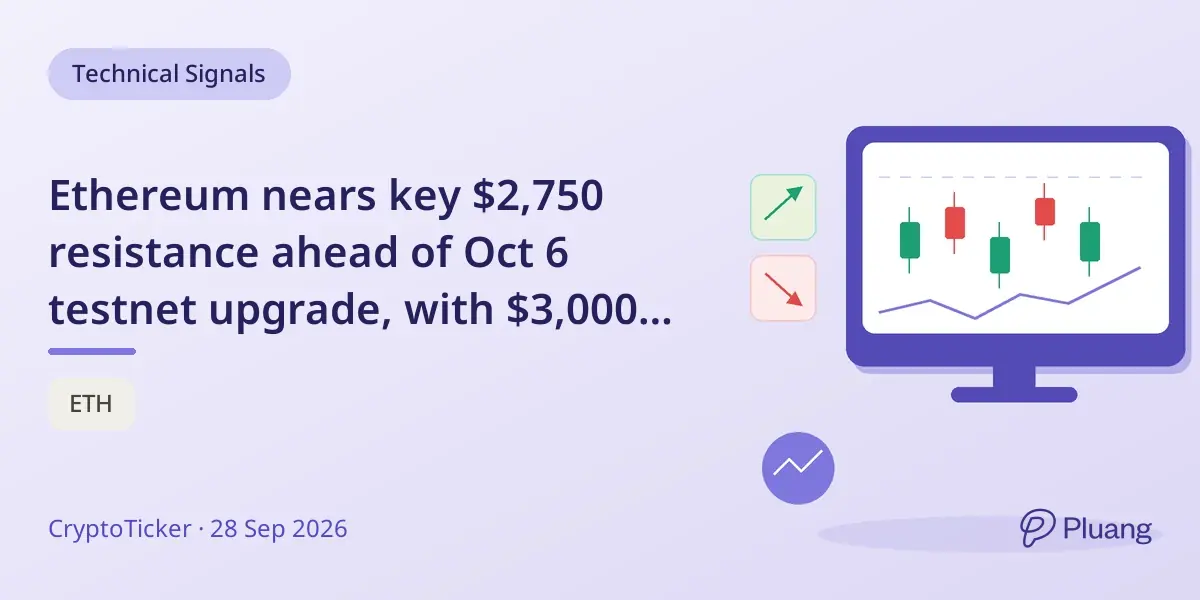 Ethereum nears key $2,750 resistance ahead of Oct 6 testnet upgrade, with $3,000 target if broken