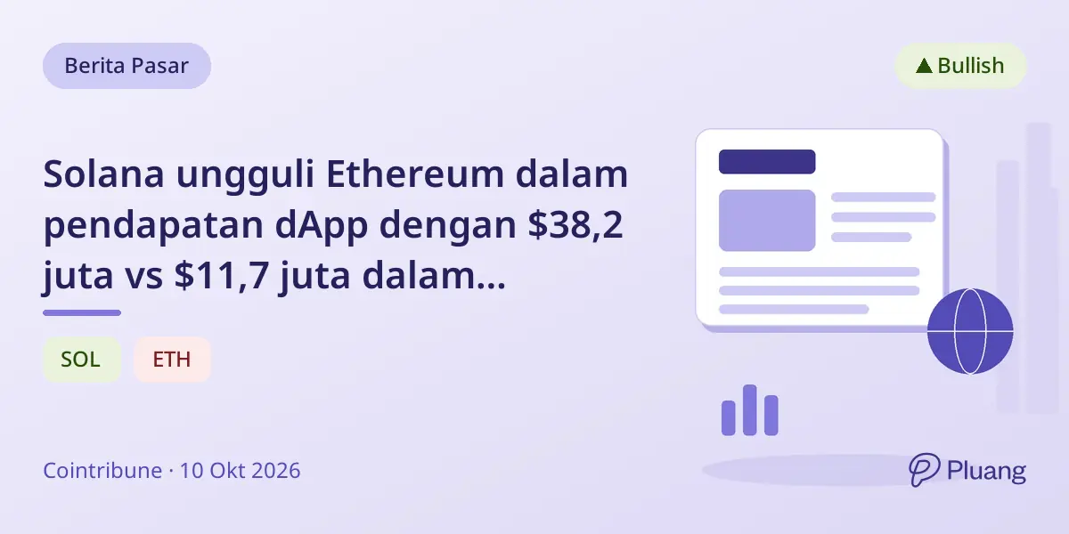 Solana ungguli Ethereum dalam pendapatan dApp dengan $38,2 juta vs $11,7 juta dalam seminggu, tanda pergeseran crypto.