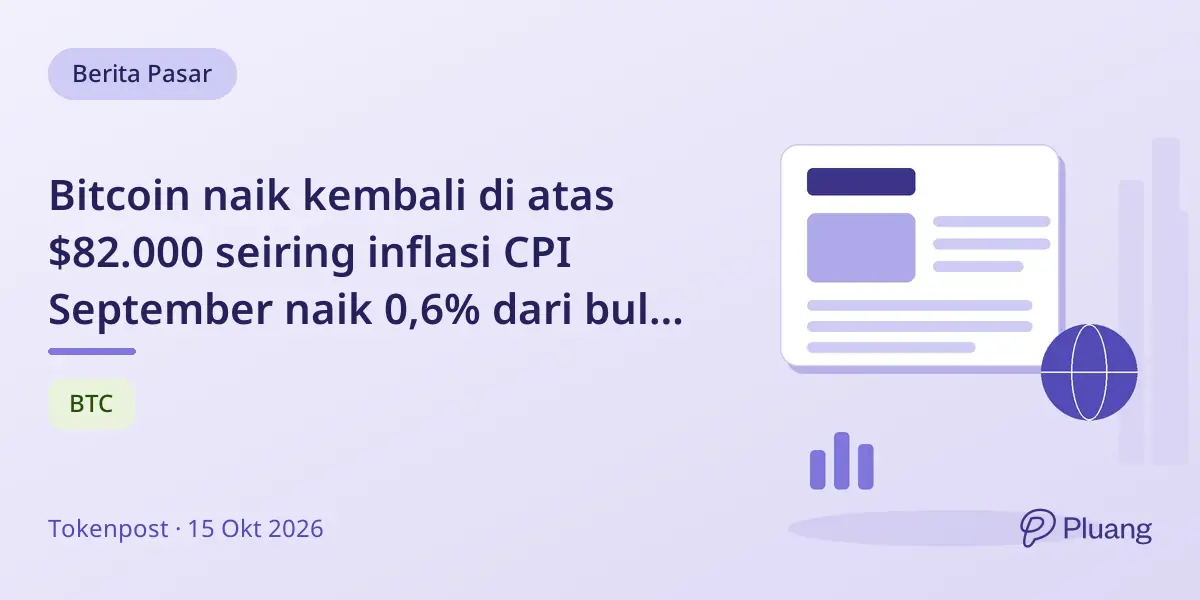 Bitcoin naik kembali di atas $82.000 seiring inflasi CPI September naik 0,6% dari bulan sebelumnya.