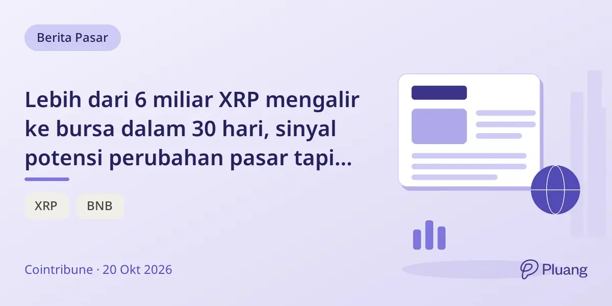Lebih dari 6 miliar XRP mengalir ke bursa dalam 30 hari, sinyal potensi perubahan pasar tapi belum pasti jual.