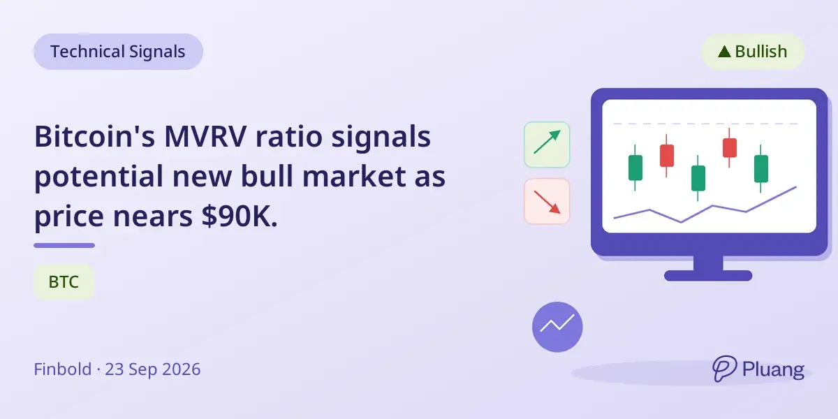 Bitcoin's MVRV ratio signals potential new bull market as price nears $90K.