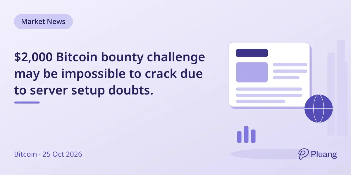 $2,000 Bitcoin bounty challenge may be impossible to crack due to server setup doubts.