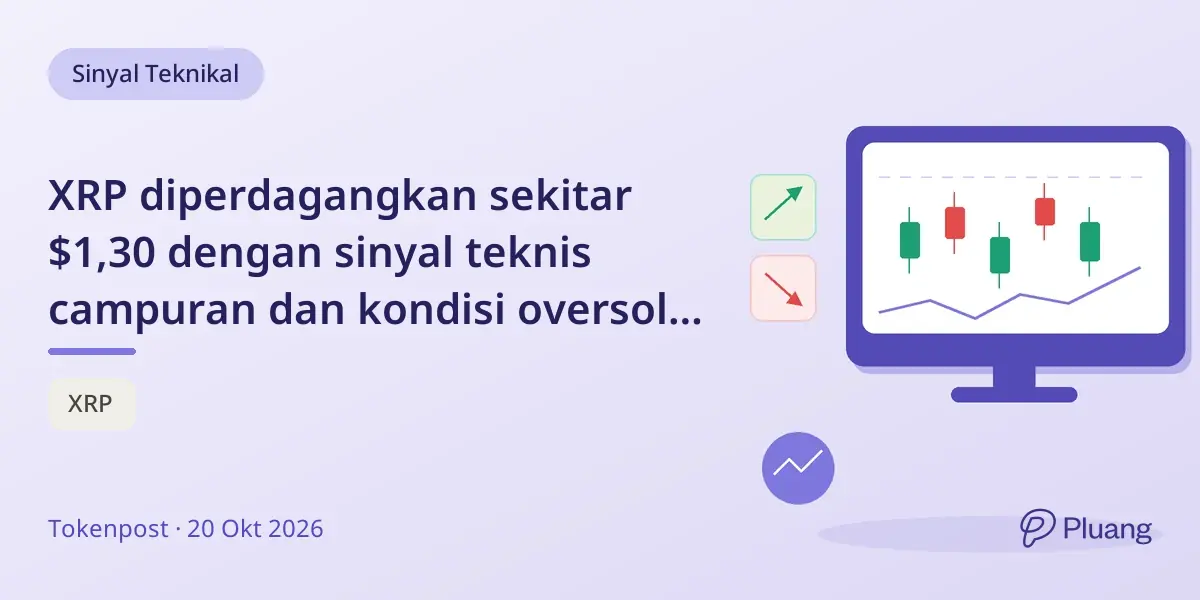 XRP diperdagangkan sekitar $1,30 dengan sinyal teknis campuran dan kondisi oversold pada 20 Oktober