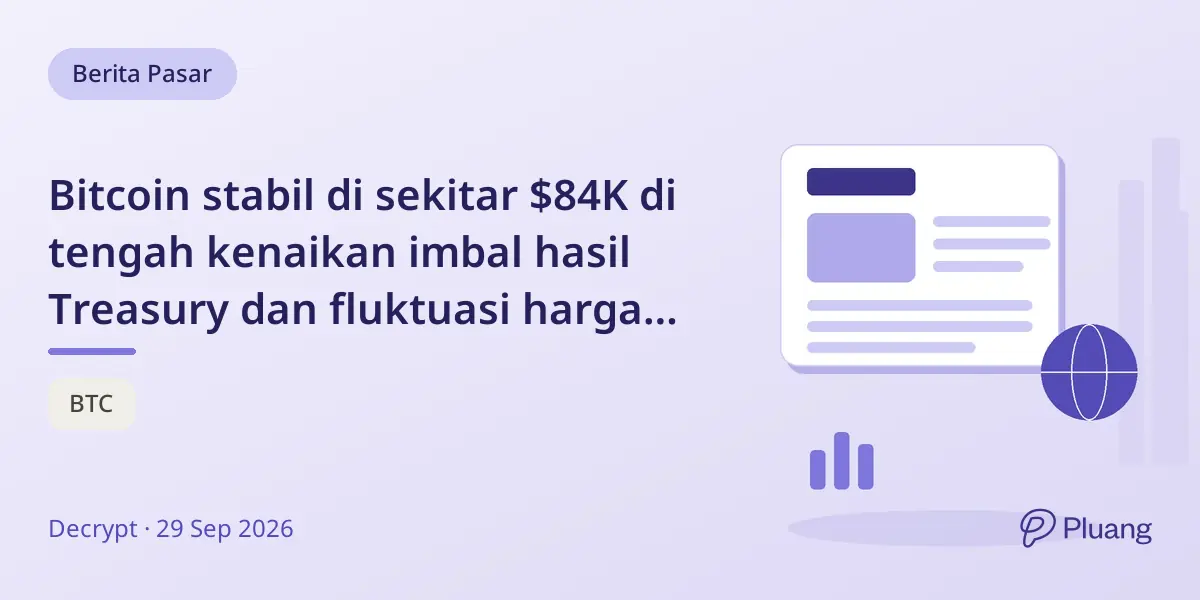 Bitcoin stabil di sekitar $84K di tengah kenaikan imbal hasil Treasury dan fluktuasi harga minyak, dengan dana masuk ETF spot $3 miliar.