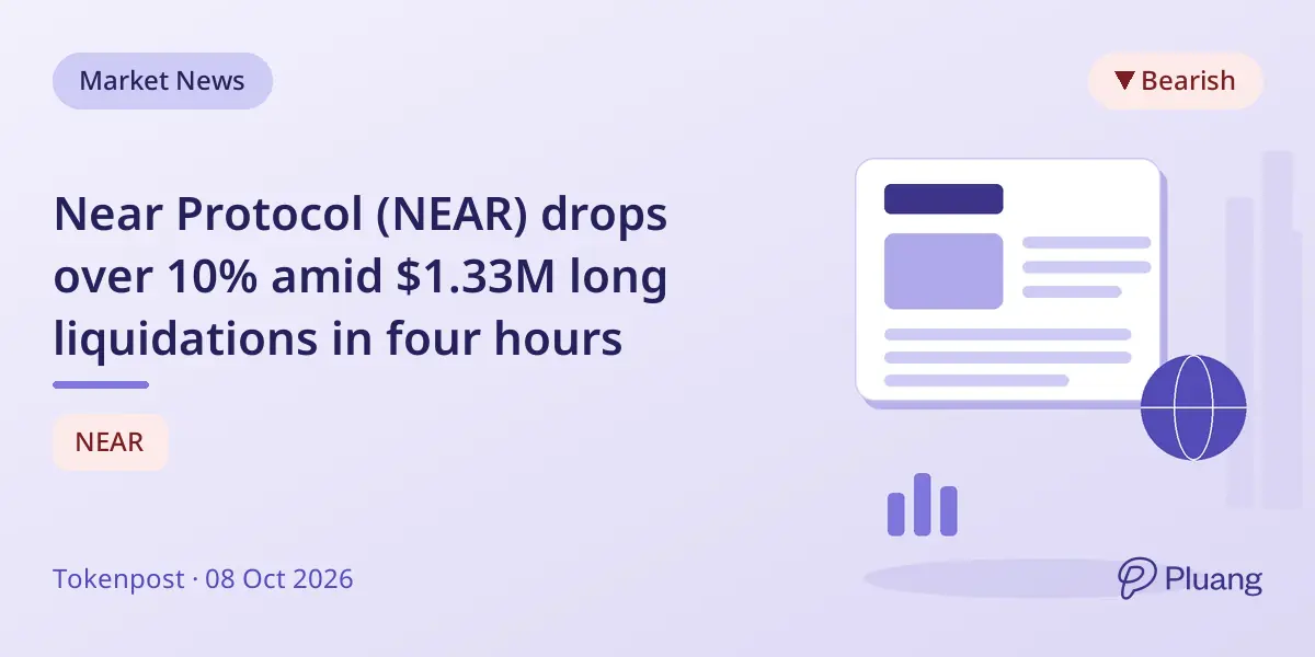 Near Protocol (NEAR) drops over 10% amid $1.33M long liquidations in four hours