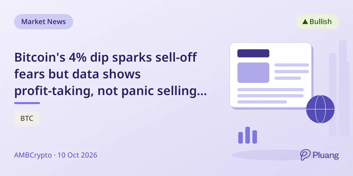 Bitcoin's 4% dip sparks sell-off fears but data shows profit-taking, not panic selling, hinting at a possible bear trap.