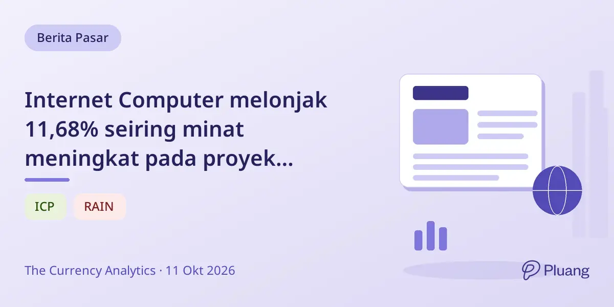 Internet Computer melonjak 11,68% seiring minat meningkat pada proyek internet terdesentralisasi.