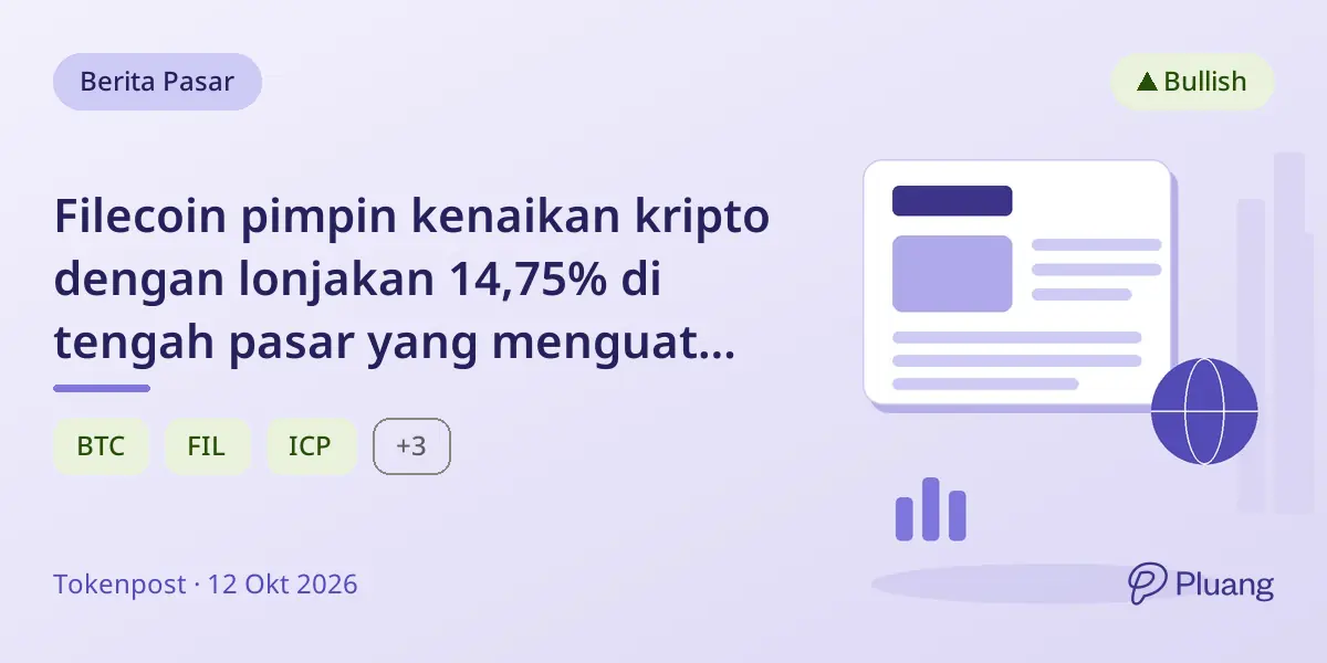 Filecoin pimpin kenaikan kripto dengan lonjakan 14,75% di tengah pasar yang menguat pada 12 Okt