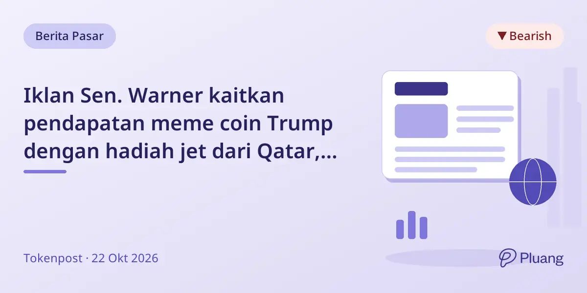 Iklan Sen. Warner kaitkan pendapatan meme coin Trump dengan hadiah jet dari Qatar, tuduh korupsi presiden.