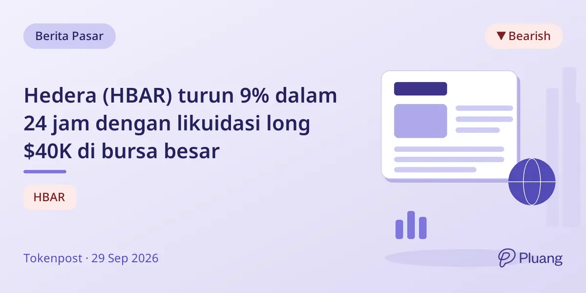Hedera (HBAR) turun 9% dalam 24 jam dengan likuidasi long $40K di bursa besar