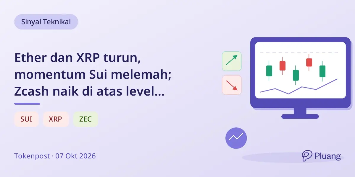 Ether dan XRP turun, momentum Sui melemah; Zcash naik di atas level retracement penting