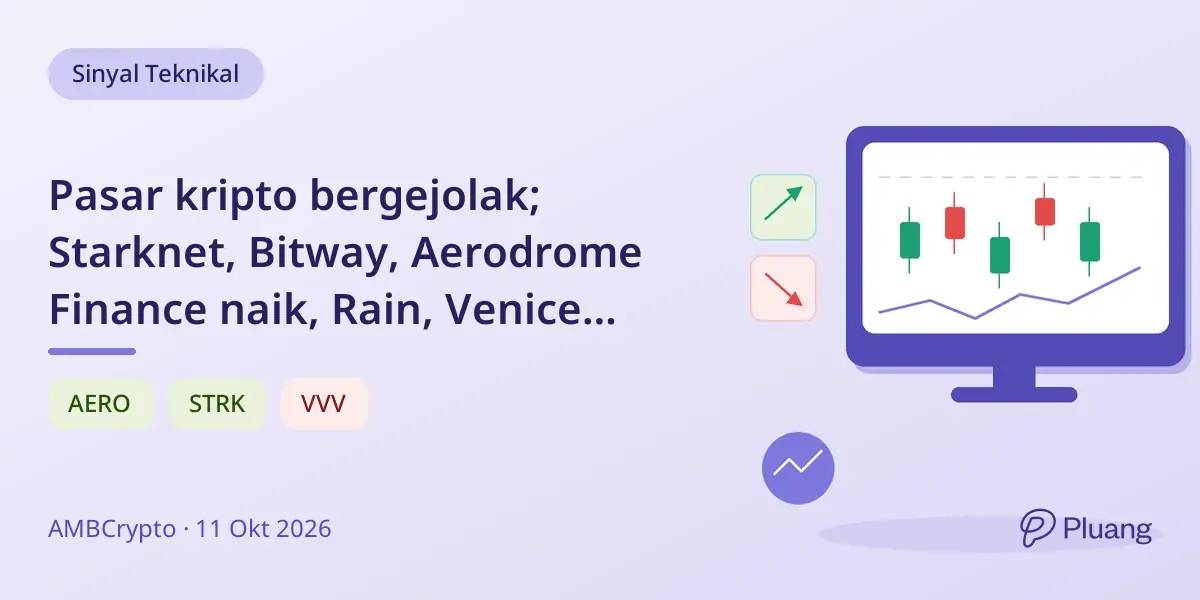 Pasar kripto bergejolak; Starknet, Bitway, Aerodrome Finance naik, Rain, Venice Token, Sky turun