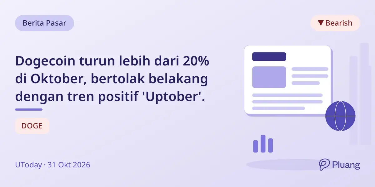 Dogecoin turun lebih dari 20% di Oktober, bertolak belakang dengan tren positif 'Uptober'.