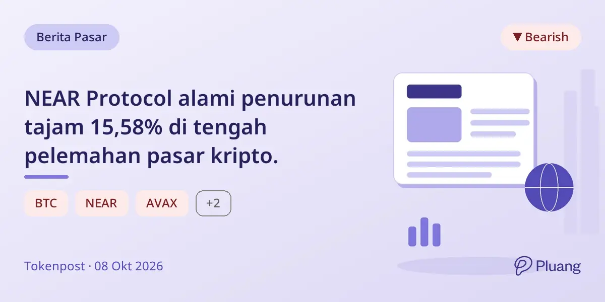 NEAR Protocol alami penurunan tajam 15,58% di tengah pelemahan pasar kripto.