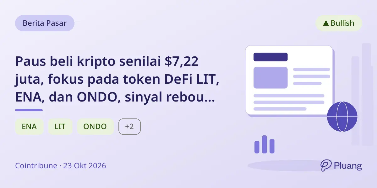 Paus beli kripto senilai $7,22 juta, fokus pada token DeFi LIT, ENA, dan ONDO, sinyal rebound altcoin.