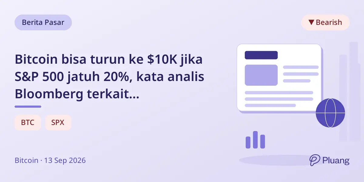 Bitcoin bisa turun ke $10K jika S&P 500 jatuh 20%, kata analis Bloomberg terkait kekhawatiran kenaikan suku bunga.