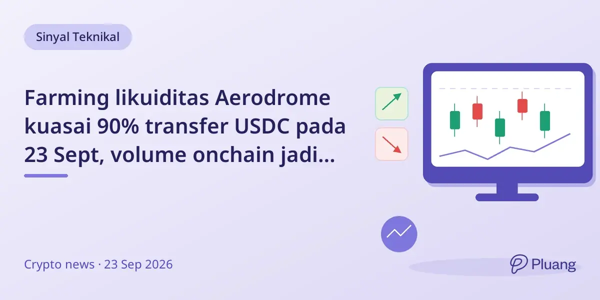 Farming likuiditas Aerodrome kuasai 90% transfer USDC pada 23 Sept, volume onchain jadi membesar.