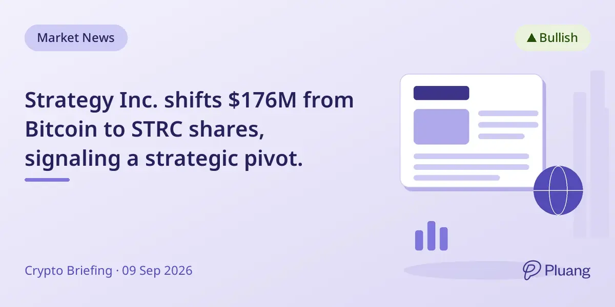 Strategy Inc. shifts $176M from Bitcoin to STRC shares, signaling a strategic pivot.