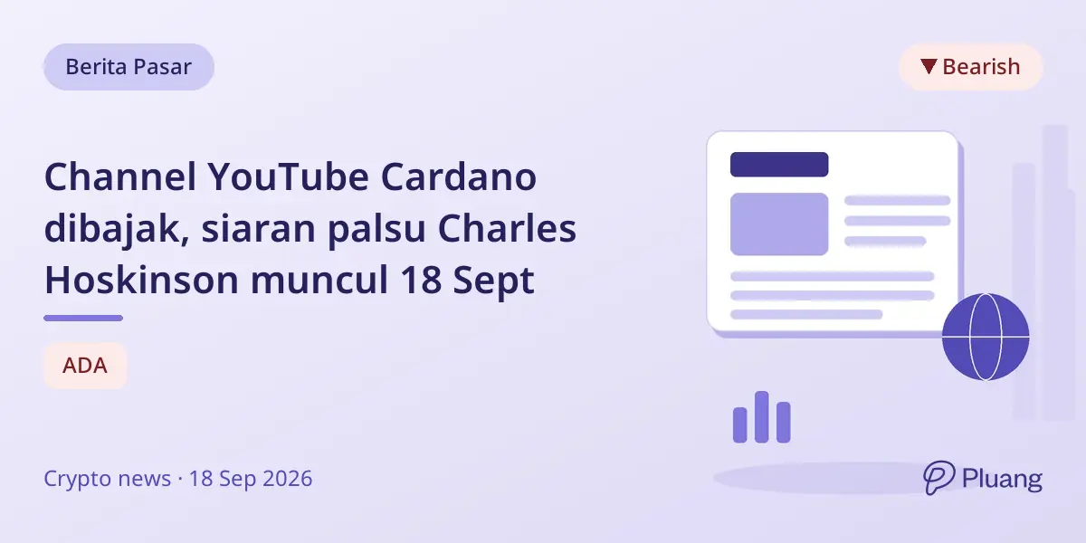 Channel YouTube Cardano dibajak, siaran palsu Charles Hoskinson muncul 18 Sept