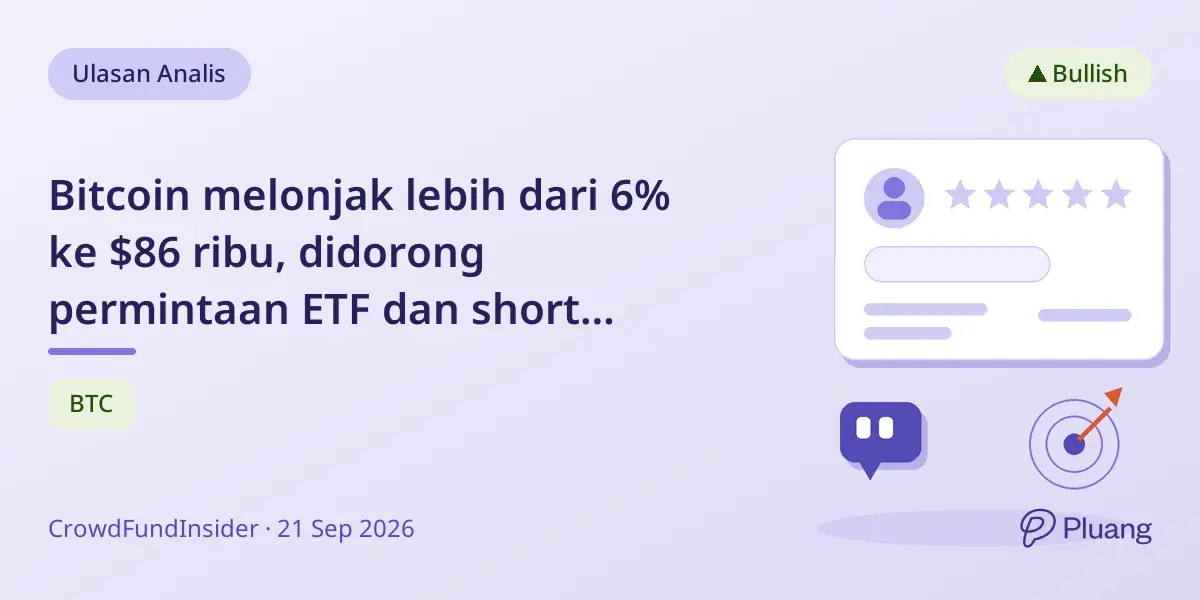 Bitcoin melonjak lebih dari 6% ke $86 ribu, didorong permintaan ETF dan short squeeze, berpotensi naik lagi.