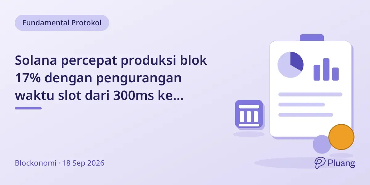 Solana percepat produksi blok 17% dengan pengurangan waktu slot dari 300ms ke 250ms.