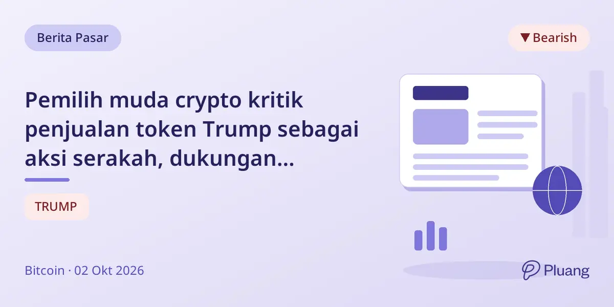 Pemilih muda crypto kritik penjualan token Trump sebagai aksi serakah, dukungan menurun tajam.