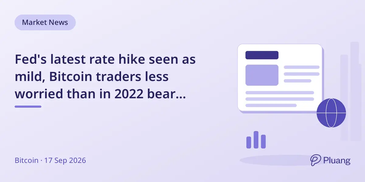 Fed's latest rate hike seen as mild, Bitcoin traders less worried than in 2022 bear market