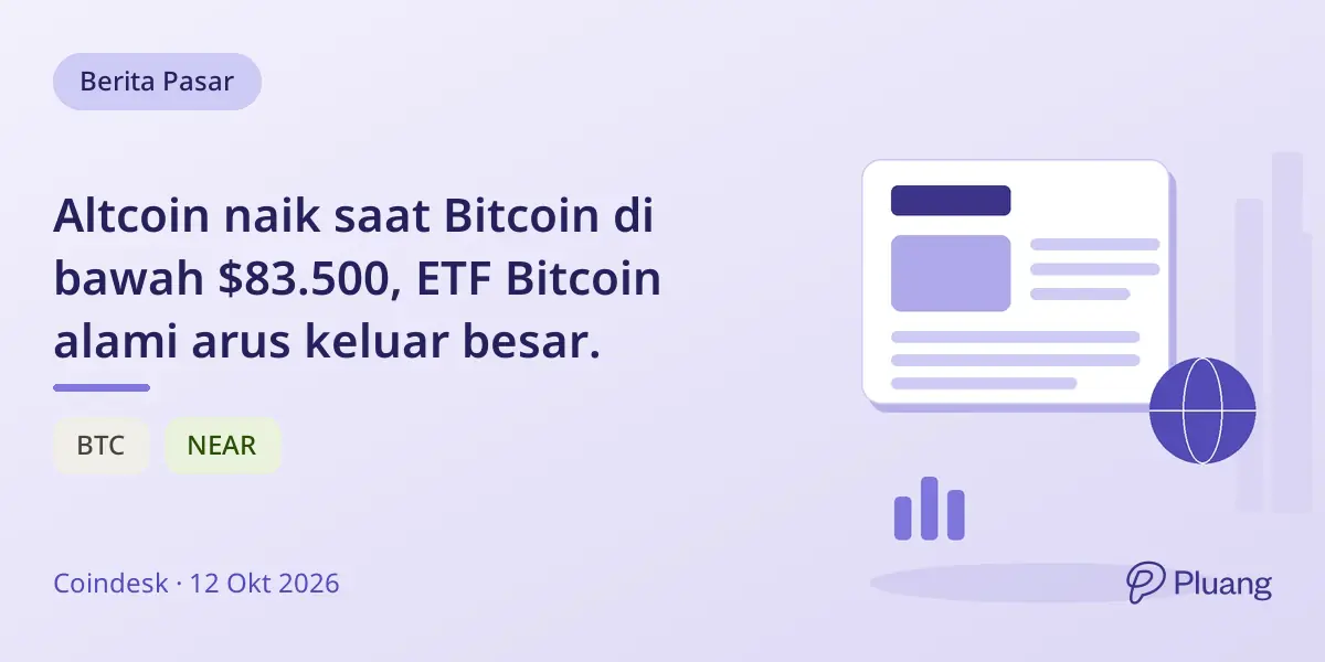 Altcoin naik saat Bitcoin di bawah $83.500, ETF Bitcoin alami arus keluar besar.