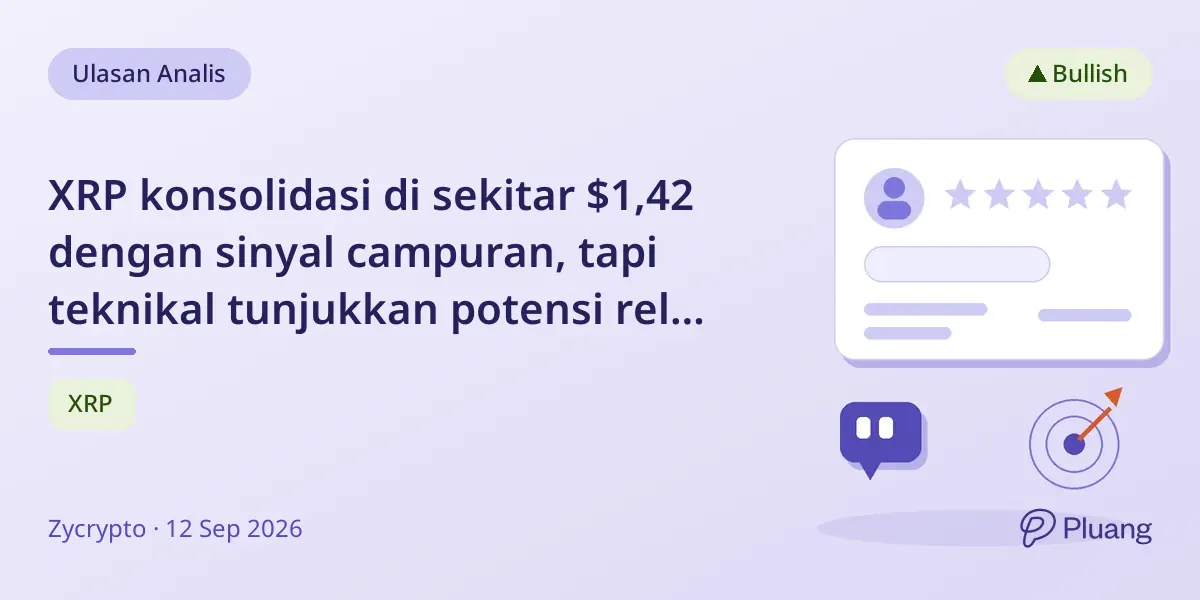 XRP konsolidasi di sekitar $1,42 dengan sinyal campuran, tapi teknikal tunjukkan potensi reli besar.