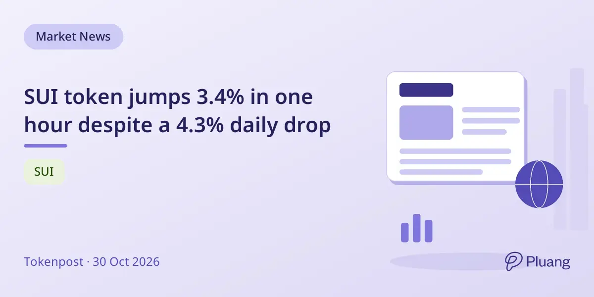 SUI token jumps 3.4% in one hour despite a 4.3% daily drop