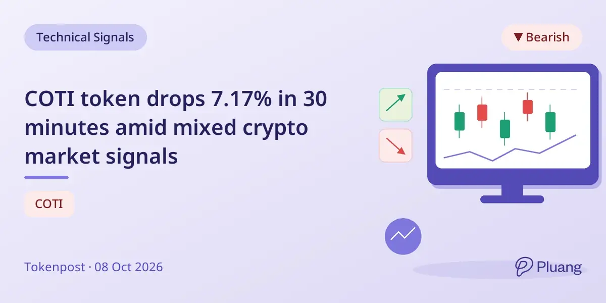 COTI token drops 7.17% in 30 minutes amid mixed crypto market signals